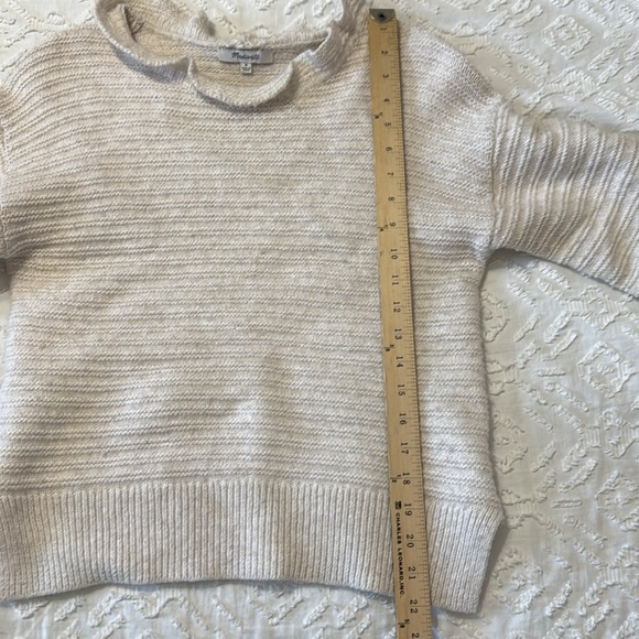 Madewell Women's Wool Blend Mock Ruffle Neck Sweater Top Size Medium - Picture 7 of 8